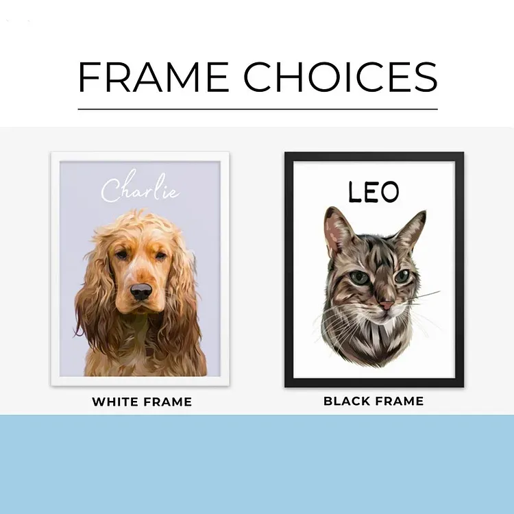 Custom Pet Portraits Using Pet Photo Pet Canvas Wall Art