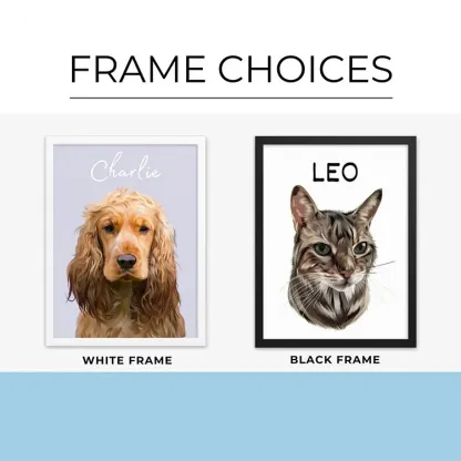 Custom Pet Portraits Using Pet Photo Pet Canvas Wall Art