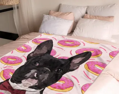 Personalized Dog Blanket Custom Dog Portrait Painting Pet Blanket Christmas Gift