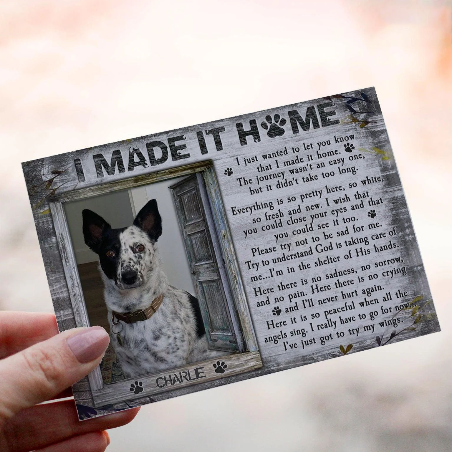 I Made It Home - Custom Crochet Pet Doll with Personalized Card