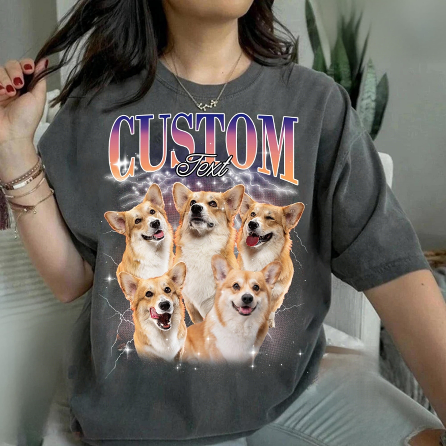 🐶🐱🐴  Custom Pet Photo Vintage Tee – Upload Your Dog, Cat, Horse & More – Must-Have Summer Fashion for Pet Lovers!