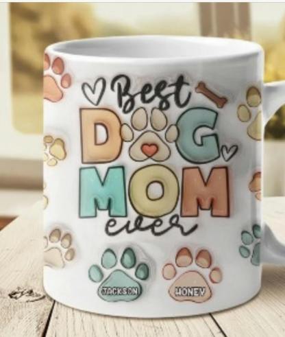 Best Dog Mom/ Dad Personalized Pet Names Mug Color Changing Mug