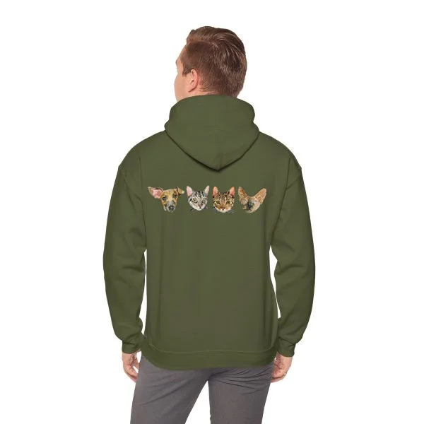 Custom Embroidered Pet Portrait Hoodie, Embroidered Pet Portrait on the Back of Sweatshirt