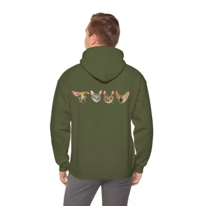 Custom Embroidered Pet Portrait Hoodie, Embroidered Pet Portrait on the Back of Sweatshirt