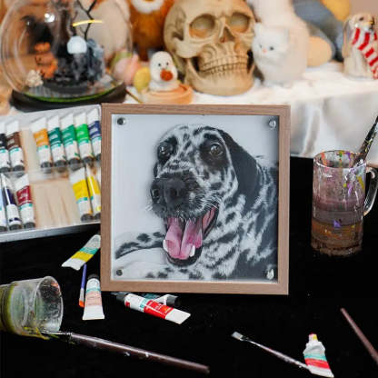 Custom 3D Glass Painting Pet Painting Cat/Dog Portrait Art-Artloverhouse