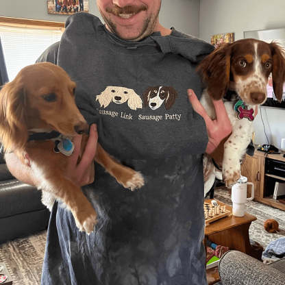 Custom Pet Portrait Embroidered Hoodie Using Pet Photo