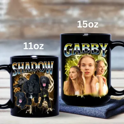 Custom Pet Mug, Using Pet Photo + Name, Custom Photo Vintage 90s