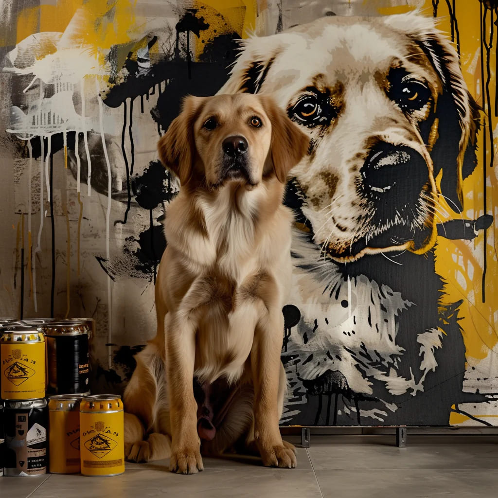 Graffiti Black White Ink Dots-Artloverhouse