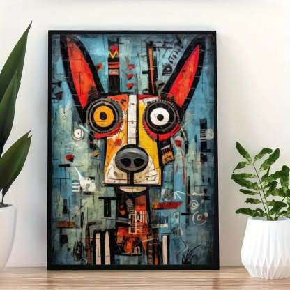 Abstract Cartoon Custom Pet Portrait Canvas-Artloverhouse