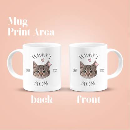 Custom Pet Mug, Using Pet Photo & Name, Double Printed Custom Dog, Cat, Coffee Mug