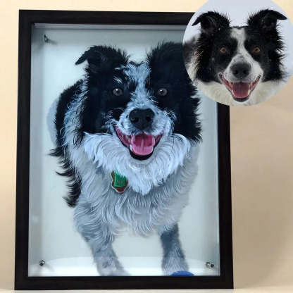 Custom 3D Glass Painting Pet Painting Cat/Dog Portrait Art-Artloverhouse