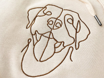 Custom Embroidered Pets Hoodie,Personalised one-line Pet Sweatshirt-Artloverhouse