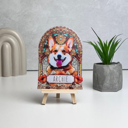 Pet Memorial Custom Acrylic Stained Glass Night Light, Personalized Be
