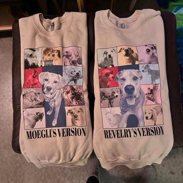 Custom Eras Tour Pet Shirt - Personalized Dog Crewneck with Custom Text and Photo