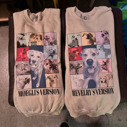 Custom Eras Tour Pet Shirt - Personalized Dog Crewneck with Custom Text and Photo