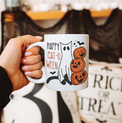 Personalized Cat Dog Photo Mug Halloween, Custom Pet Mug, Customized Gift for Halloween