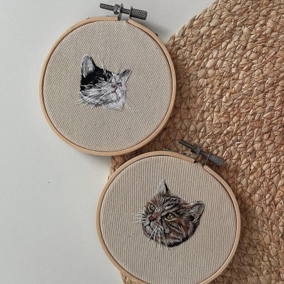 Personalized Embroidery Hoops – Custom Pet Photos for Pet Lovers