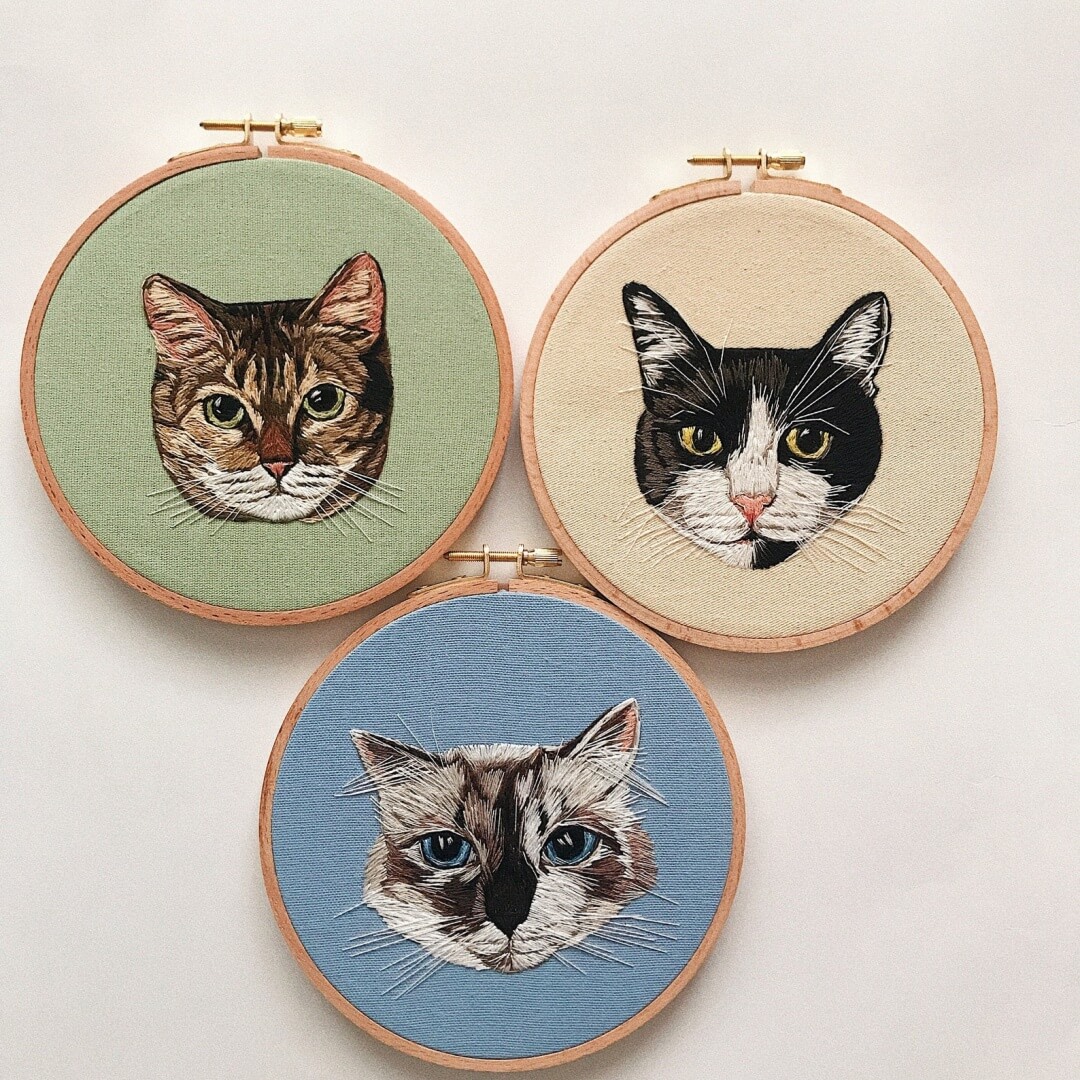 Personalized Embroidery Hoops – Custom Pet Photos for Pet Lovers
