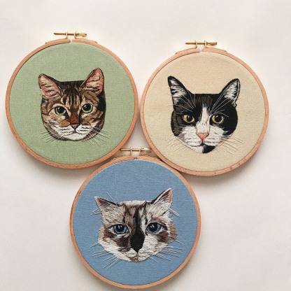 Personalized Embroidery Hoops – Custom Pet Photos for Pet Lovers