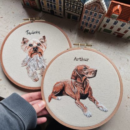 Personalized Embroidery Hoops – Custom Pet Photos for Pet Lovers
