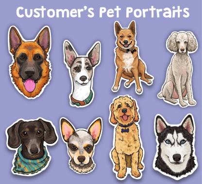 Custom Dog Portrait Stickers Pet Memorial Gifts 
