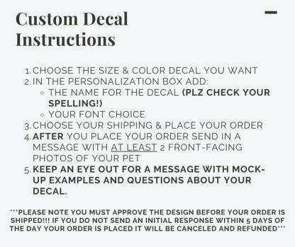 Custom Pet Portrait Decal 