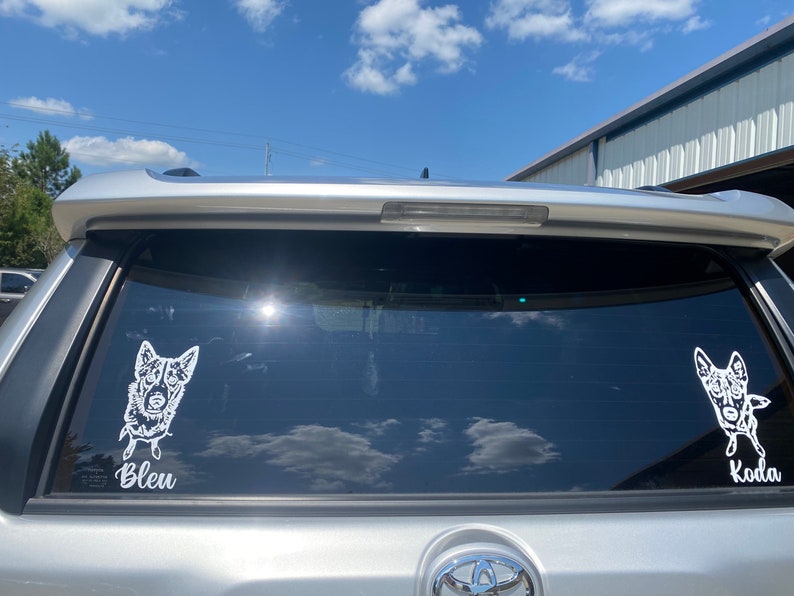 Custom Pet Portrait Decal, Dog Decal With Name