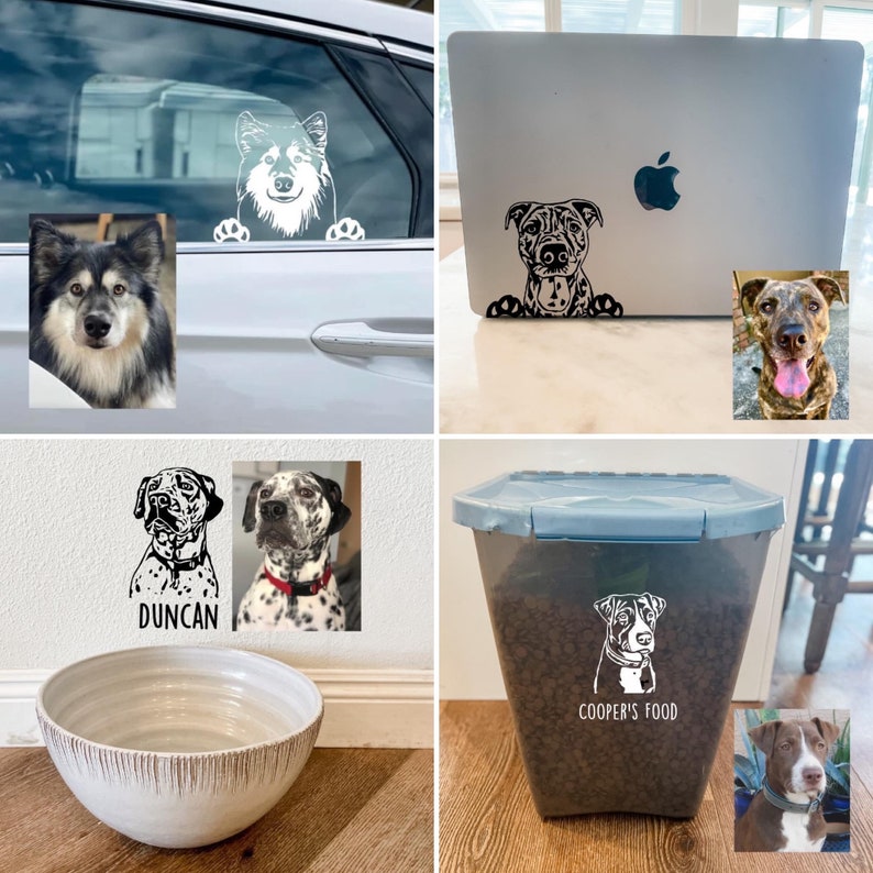 Custom Pet Vinyl Decal From Photo, Laptop Dog Sticker, Cat Car Window Decal, Wall Decal, Personalized Pet Decal Vinyl, Pet Lover Gift