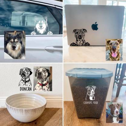 Custom Pet Vinyl Decal From Photo, Laptop Dog Sticker, Cat Car Window Decal, Wall Decal, Personalized Pet Decal Vinyl, Pet Lover Gift