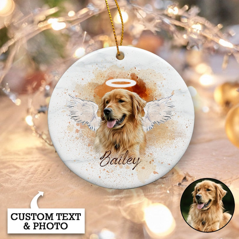 Personalized Pet Memorial Photo Ornament Pet Loss Gifts Christmas Dog Memorial Ornament