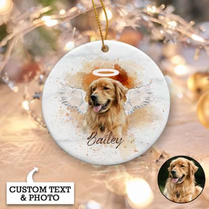Personalized Pet Memorial Photo Ornament Pet Loss Gifts Christmas Dog Memorial Ornament