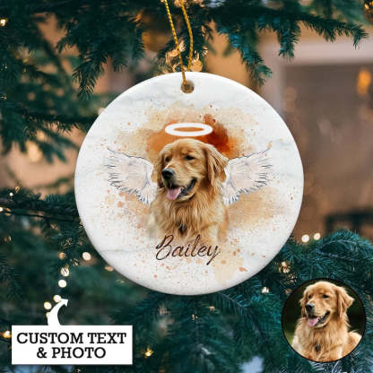 Personalized Pet Memorial Photo Ornament Pet Loss Gifts Christmas Dog Memorial Ornament