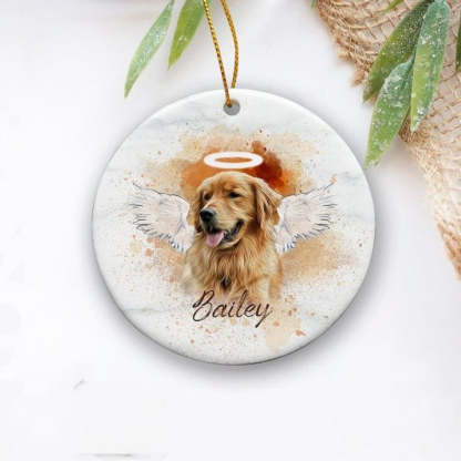 Personalized Pet Memorial Photo Ornament Pet Loss Gifts Christmas Dog Memorial Ornament
