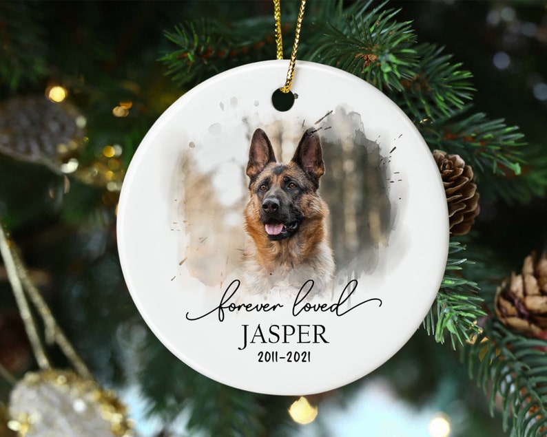 Custom Dog Photo Ornament Pet Memorial Gifts