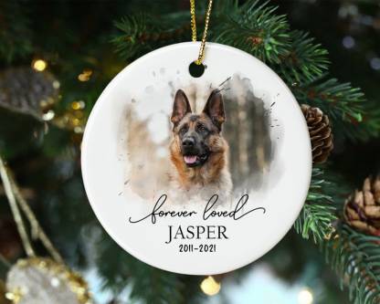 Custom Dog Photo Ornament Pet Memorial Gifts