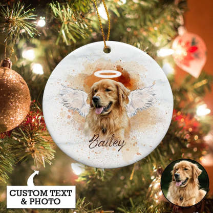 Personalized Pet Memorial Photo Ornament Pet Loss Gifts Christmas Dog Memorial Ornament