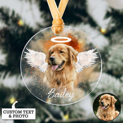 Personalized Pet Memorial Photo Acrylic Ornament