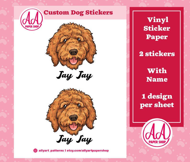 Custom Dog Portrait Stickers Pet Memorial Gifts 