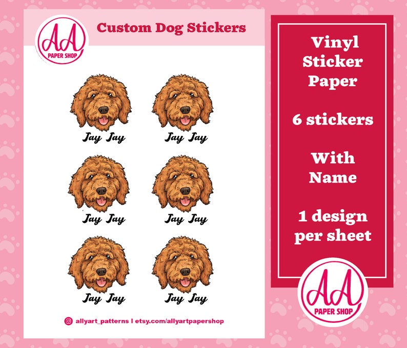 Custom Dog Portrait Stickers Pet Memorial Gifts 