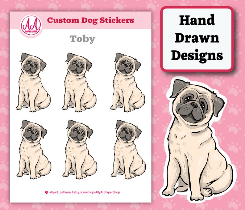 Custom Dog Portrait Stickers Pet Memorial Gifts 