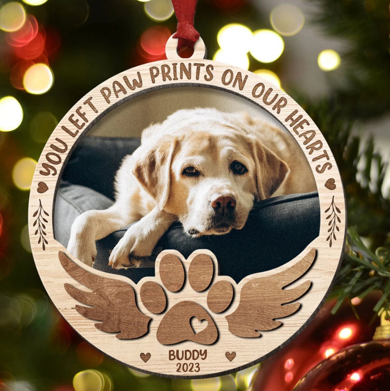 Custom Dog Photo Ornament Dog Memorial Gift
