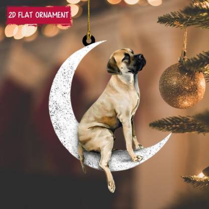 Dog Sit On The Moon Ornament Ornament for Dog Lover