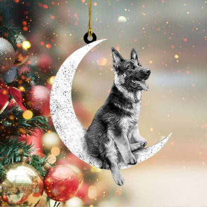 Dog Sit On The Moon Ornament Ornament for Dog Lover