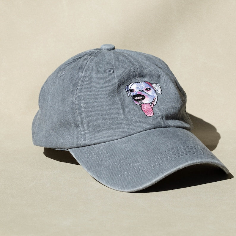 Custom Embroidered Dog Hat, Personalized Baseball Cap Using Your Dog Photo