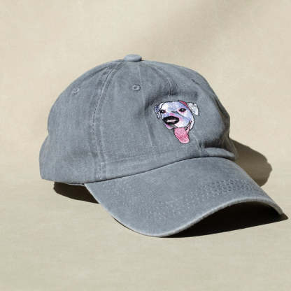 Custom Embroidered Dog Hat, Personalized Baseball Cap Using Your Dog Photo