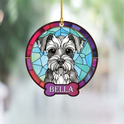 Personalized Schnauzer Ornament Custom Schanuzer Gift for Dog Lovers and Schnauzer Moms & Dads