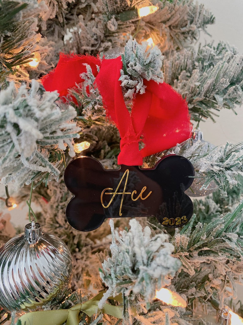 Custom Acrylic Dog Bone Ornament