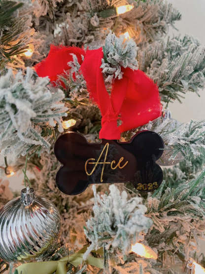Custom Acrylic Dog Bone Ornament