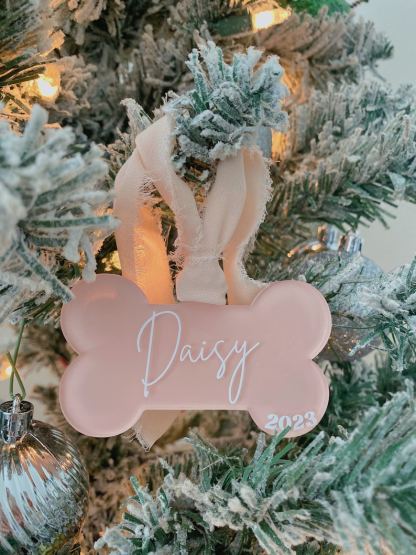 Custom Acrylic Dog Bone Ornament