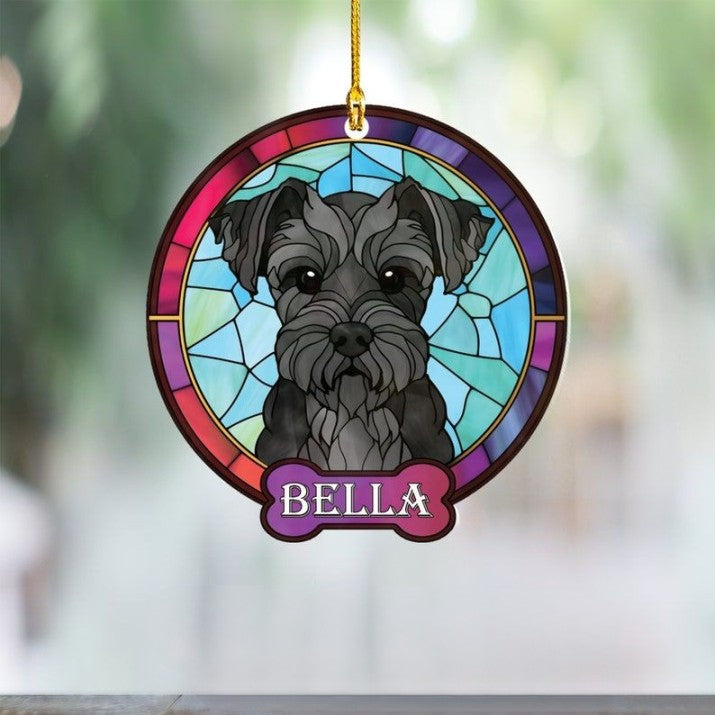 Personalized Schnauzer Ornament Custom Schanuzer Gift for Dog Lovers and Schnauzer Moms & Dads